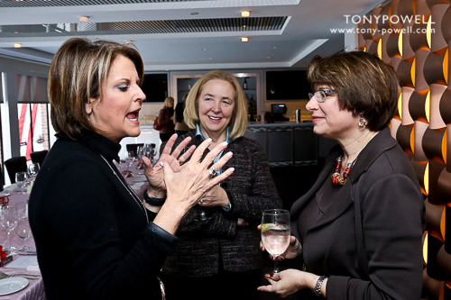 Gloria Borger, Robin Sproul, Senator Amy Klobuchar. Photo © Tony Powell. Norah's 40th Birthday Party. Cafe Milano. February 15, 2014